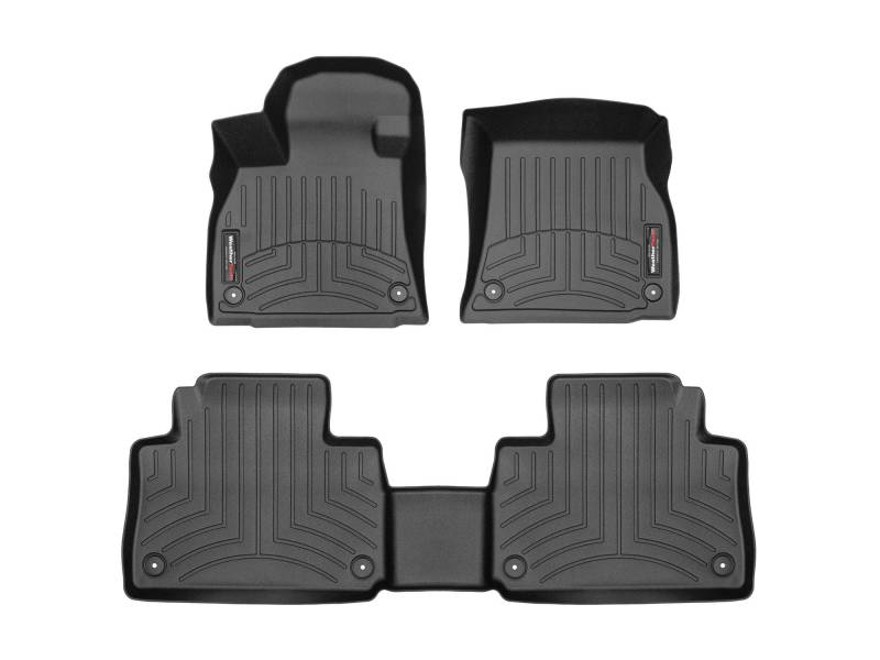 WeatherTech Passgenaue Auto Fußmatten Kompatibel mit Audi E-Tron Sportback 2019-23 | Schwarz|1. und 2. Reihe von WeatherTech