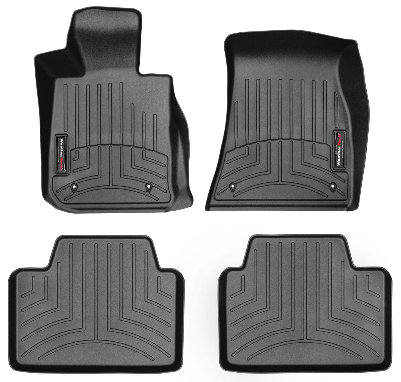 WeatherTech Passgenaue Auto Fußmatten Kompatibel mit BMW Serie 3 (G20,G80) 2019-23 | Schwarz|1. und 2. Reihe von WeatherTech