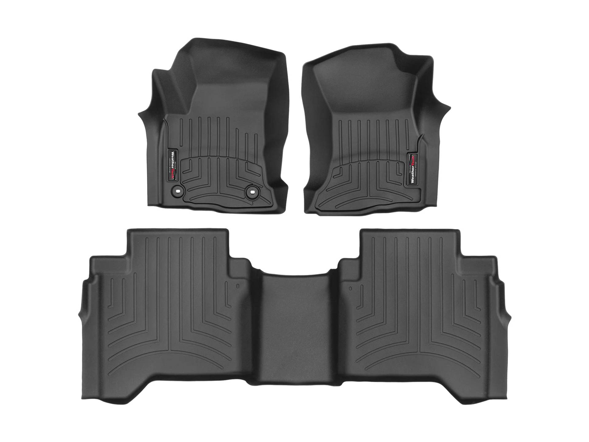 WeatherTech Passgenaue Auto Fußmatten Kompatibel mit Hilux 8. Gen (Details) 2016-22 | Schwarz|1. und 2. Reihe von WeatherTech