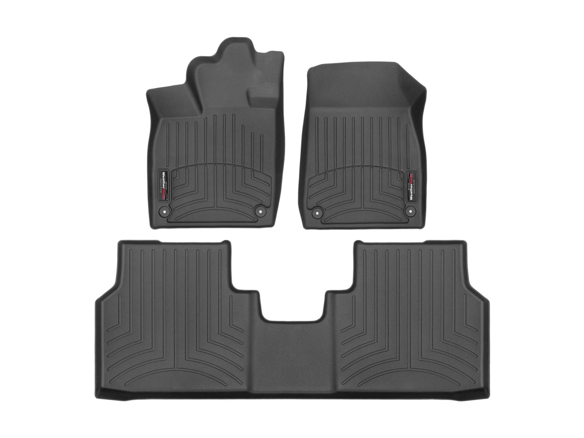 Weathertech Passgenaue Auto Fußmatten Kompatibel mit Volkswagen ID.4 2021-22 | Schwarz|1. und 2. Reihe von WeatherTech