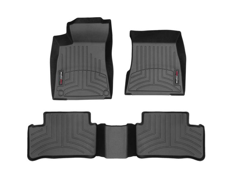 Weathertech Passgenaue Auto Fußmatten Kompatibel mit Mercedes-Benz A Klasse/CLA | W177 - V177 - C118 - X118 2019-23 | Schwarz|1. und 2. Reihe von WeatherTech