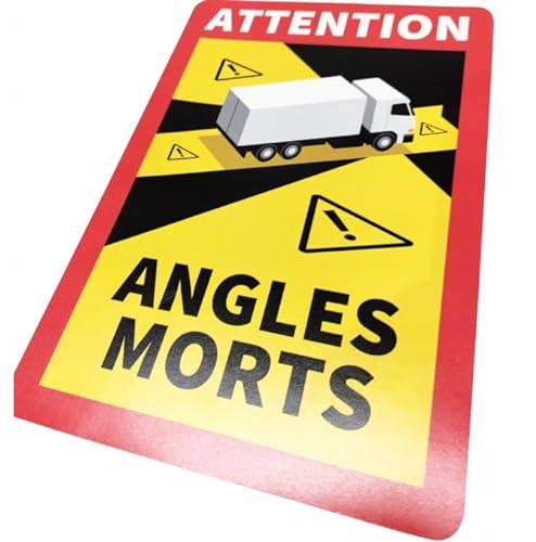 12 Stück Attention Angles Morts Etiketten selbstklebend 25 x 17 cm für LKW und Wohnwagen Warntafel Hinweiszeichen Schild Frankreich mit UV Schutz von Web Truck