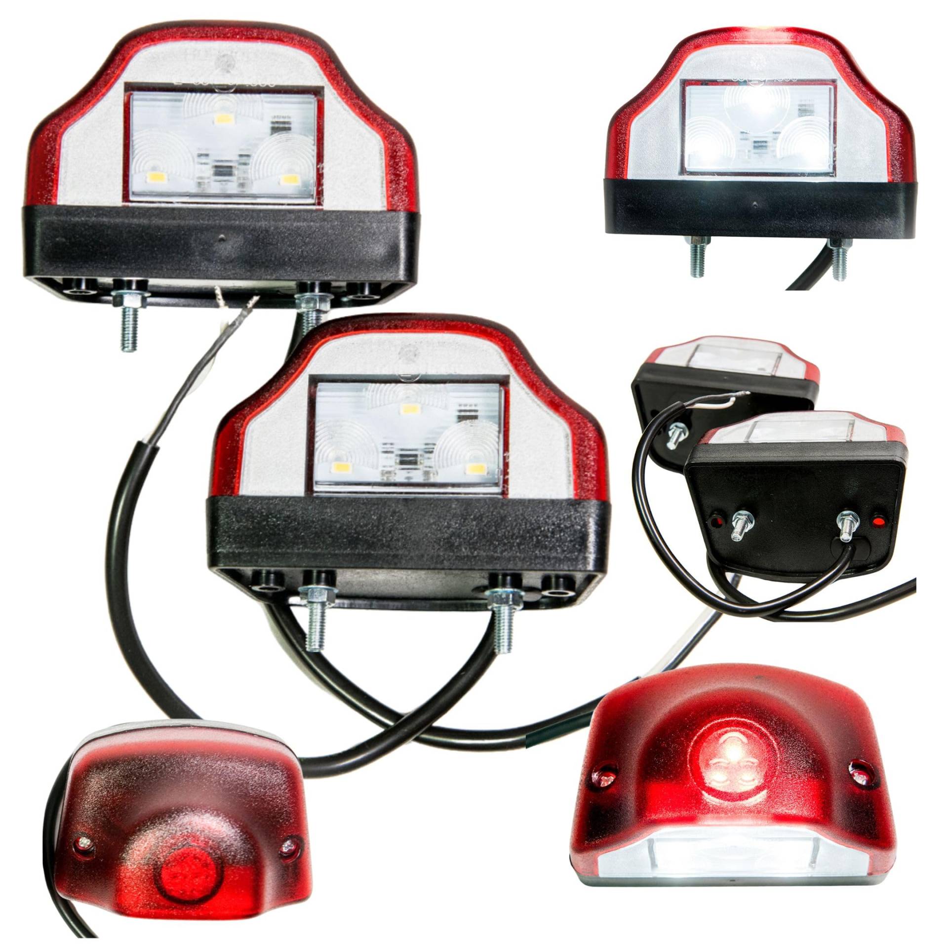 Web Truck 2 x 6 LED Kennzeichenleuchte 12V 24V mit E-Prüfzeichen Nummernschildleuchte Kennzeichenbeleuchtung Kennzeichen Auto SMD Rück Hinten Paar PKW LKW KFZ von Web Truck