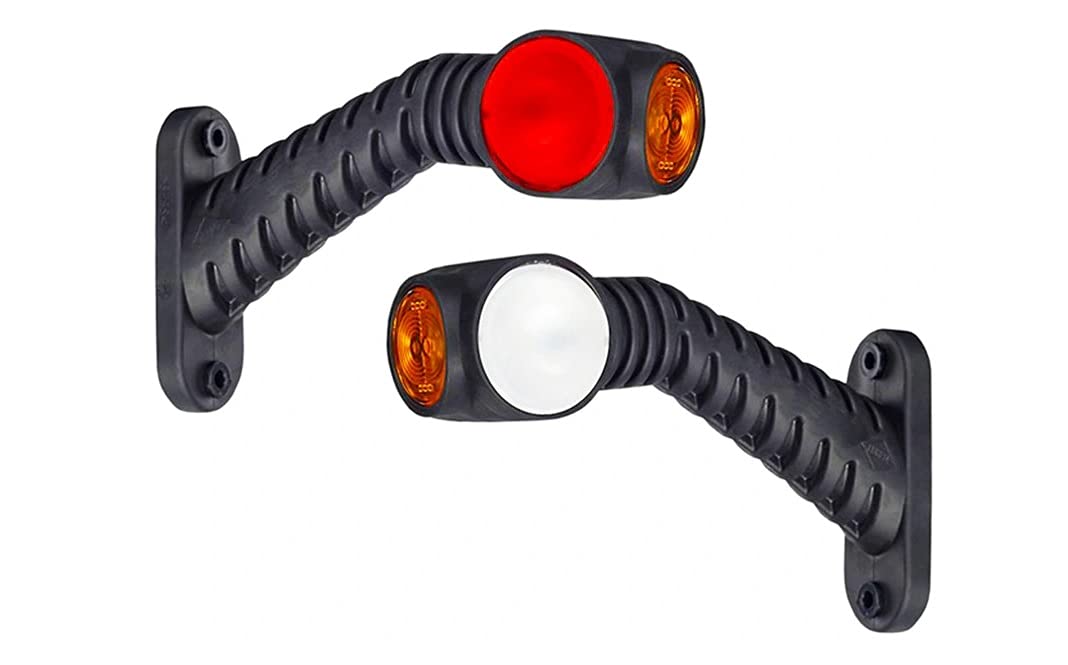 2 x LED Gummi Begrenzungsleuchte Seitenleuchte 12V 24V mit E-Prüfzeichen Positionsleuchte Auto LKW PKW KFZ Lampe Leuchte Licht Weiß Rot Orange von Web Truck