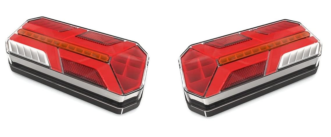 Web Truck 2 x Lampe links und rechts Rückleuchte LKW PKW Wohnmobil Wohnwagen Anhänger Leuchte 12V-24V 7 Funktionen dynamischer Blinker Web Truck 2 x Lampe links und rechts Rückleuchte LKW PKW Wohnmobil Wohnwagen Anhänger Leuchte 12V-24V 7 Funktionen dynamischer Blinker von Web Truck