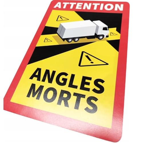 24 Stück Attention Angles Morts Etiketten selbstklebend 25 x 17 cm für LKW und Wohnwagen Warntafel Hinweiszeichen Schild Frankreich mit UV Schutz von Web Truck