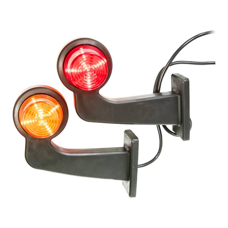 Web Truck 2 x LED Gummi Begrenzungsleuchte Seitenleuchte 12V 24V mit Old School Positionsleuchte Auto LKW PKW Wohnwagen KFZ Lampe Leuchte Licht Rot Orange von Web Truck