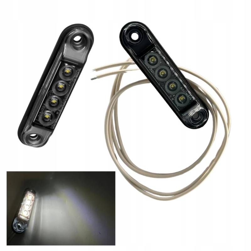 Web Truck Begrenzungslicht SLIM, Markierungsleuchte SLIM, DARK Graphite, weiß 12/24V Begrenzungsleuchte Positionsleuchte dünn 2 Stücke Auto Bus LKW PKW ATV Wohnwagen Anhänger von Web Truck