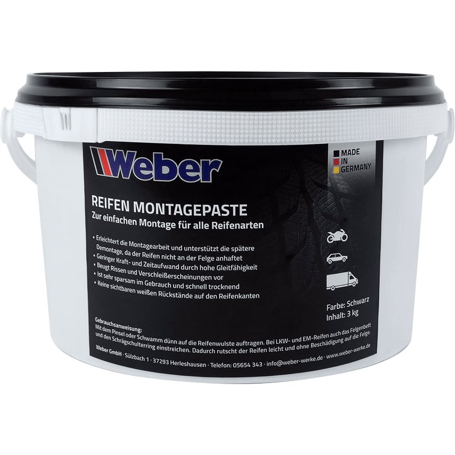 Weber Reifen Montagepaste schwarz 3 kg Weber Reifen Montagepaste schwarz 3 kg von Weber