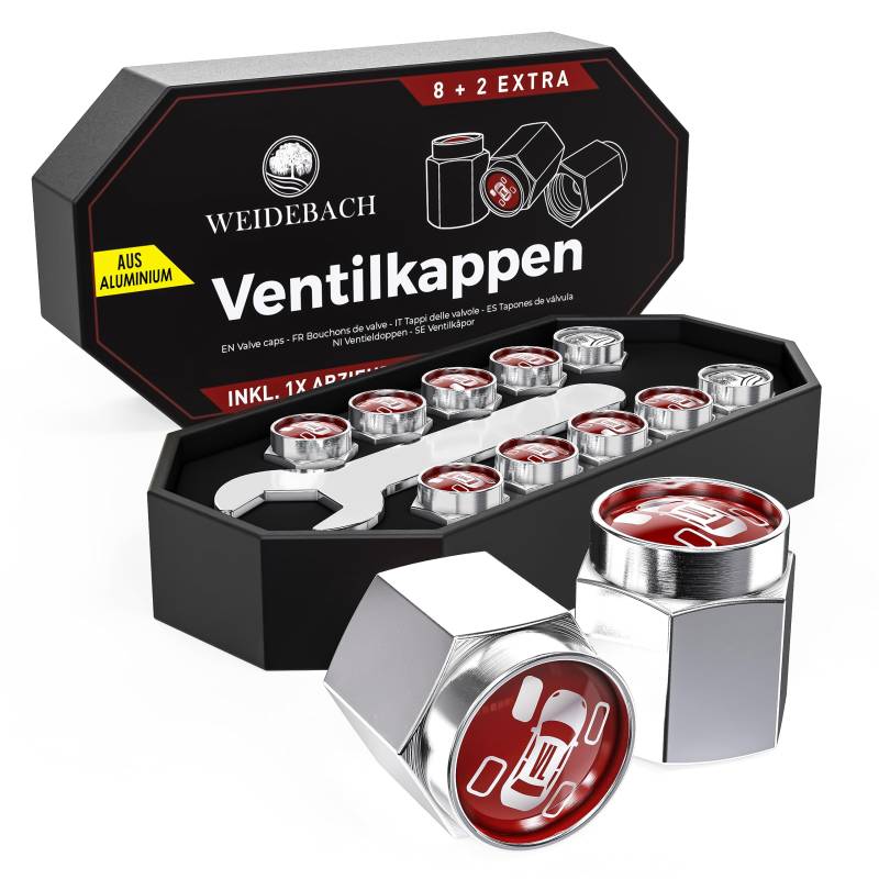 WEIDEBACH® Hexagonal Aluminium Valve caps, Pack of 10, Easy Rotating Valve caps, car, Non-Slip Valve caps, Bicycle Valve caps, car Valve Cap, tyre Valve caps von Weidebach