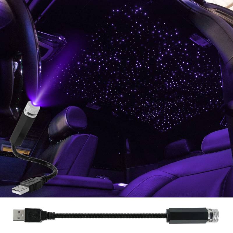 Weinsamkeit LED Auto Decke Starlight, Innen Atmosphäre Licht Mehrere Modi, Plug and Play, Mini Starlight Projection LED-Licht Romantisch Flexible USB Nachtlicht für Zuhause Party von Weinsamkeit