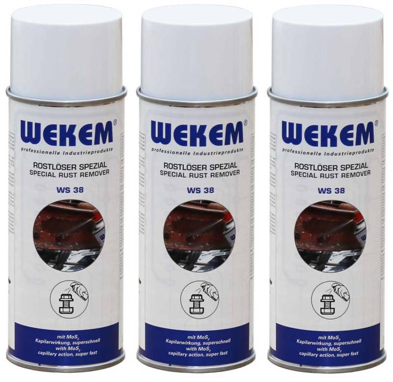 3er Sparpack 400ml Wekem Hochleistungs Rostlöser MoS² WS38-400 von Wekem