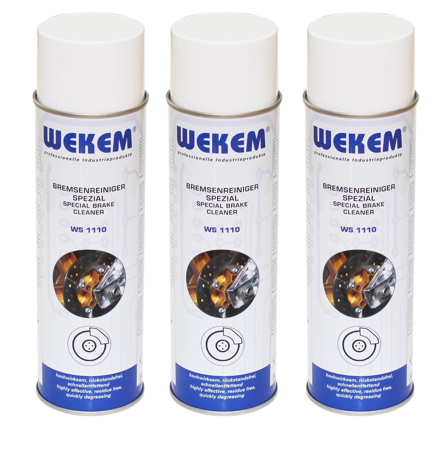 3er Sparpack 500ml Wekem Bremsenreiniger WS1110-500 3er Sparpack 500ml Wekem Bremsenreiniger WS1110-500 von Wekem