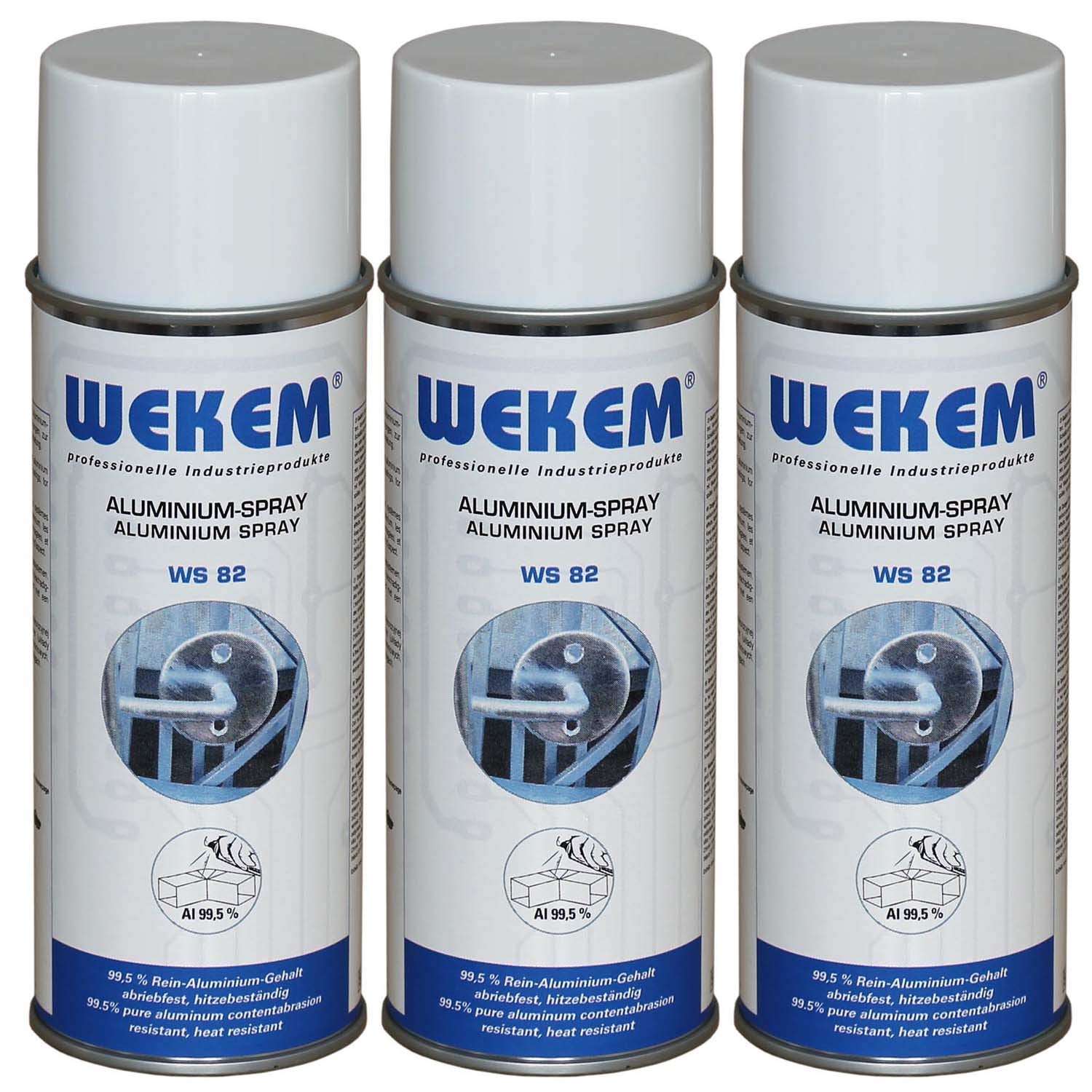 Wekem 3er Sparpack 400ml Aluminium-Spray WS82 Wekem 3er Sparpack 400ml Aluminium-Spray WS82 von Wekem
