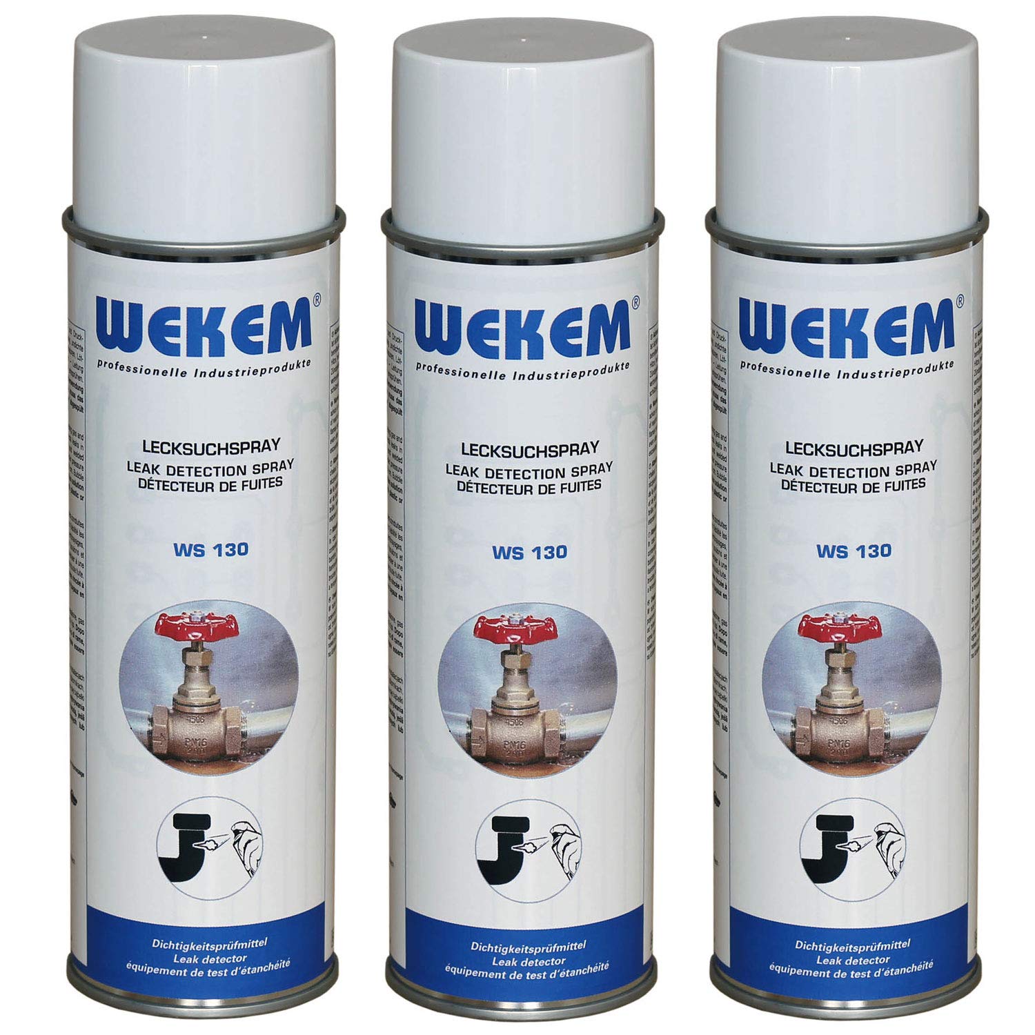 Wekem 3er Sparpack 400ml Lecksuchspray WS130 von Wekem