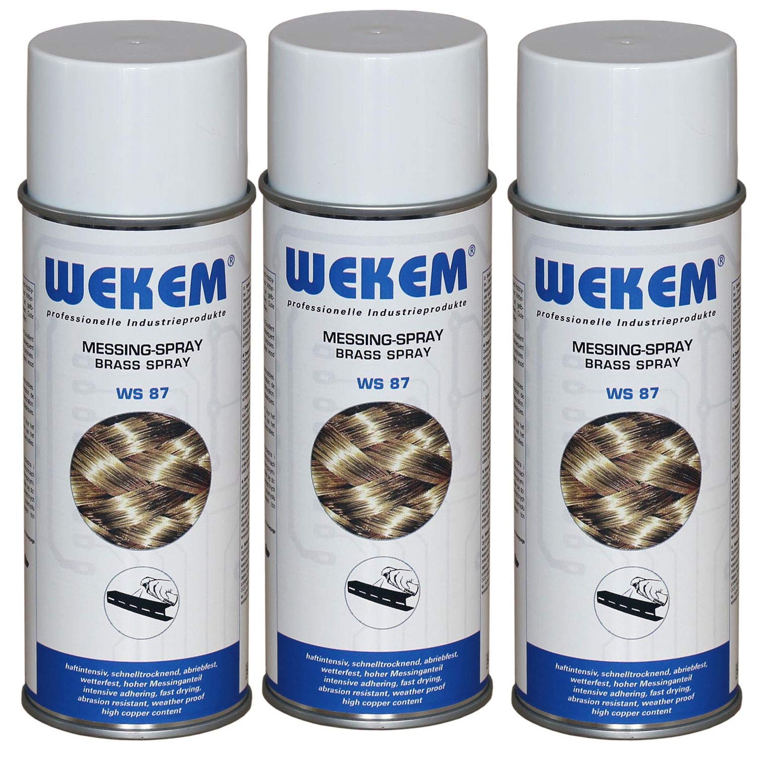 Wekem 3er Sparpack 400ml Messing-Spray WS87 Wekem 3er Sparpack 400ml Messing-Spray WS87 von Wekem