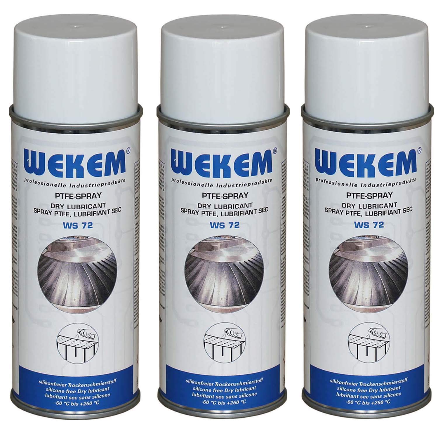 Wekem 3er Sparpack 400ml PTFE-Spray WS72 von Wekem