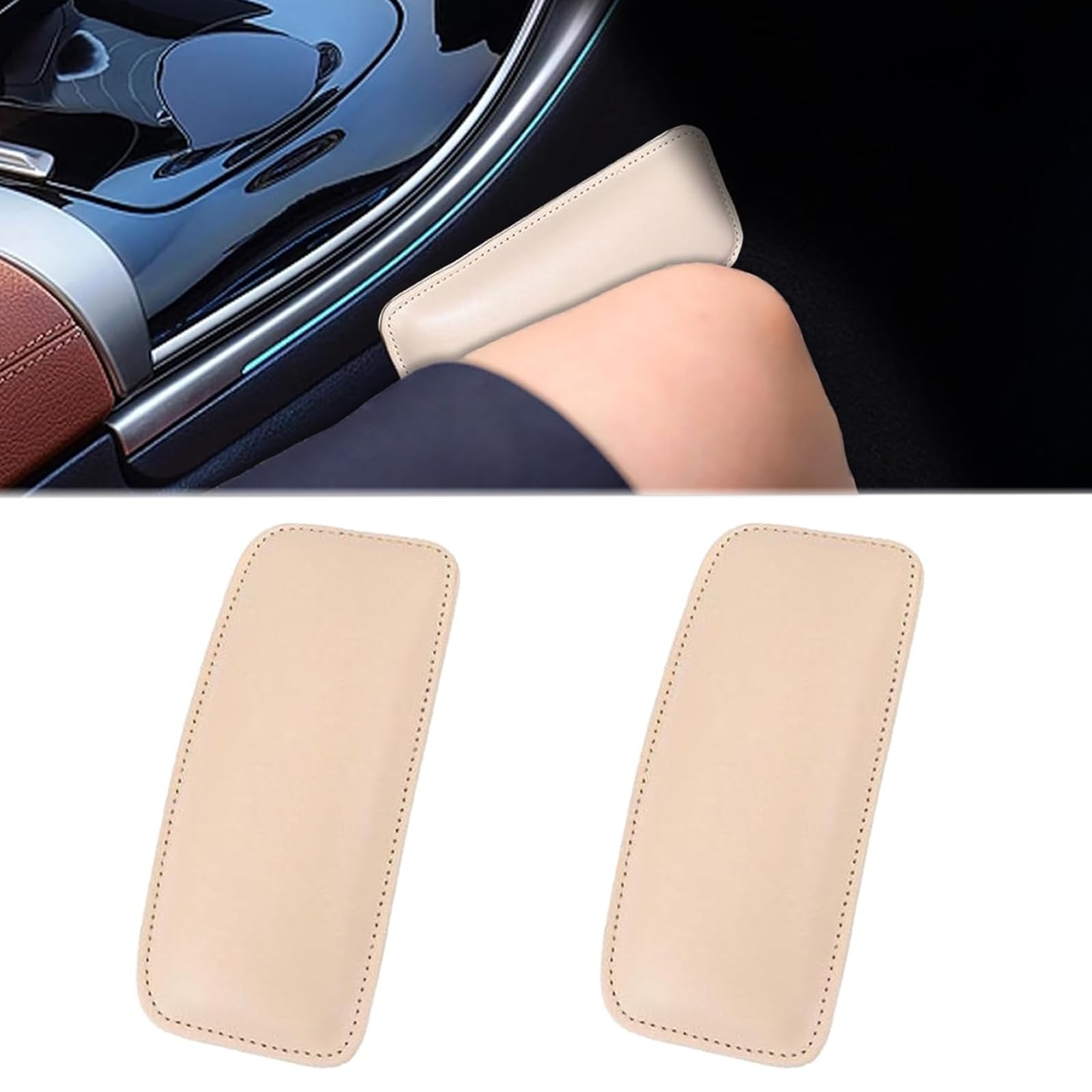 Auto Beinkissen Knieschoner Auto Konsole Kniepolster Weiches Leder Auto Knieschoner Auto Armlehnen Polster Auto Knieschoner Kissen, universelle Schutzvorrichtung für alle Autos (Beige) Auto Beinkissen Knieschoner Auto Konsole Kniepolster Weiches Leder Auto Knieschoner Auto Armlehnen Polster Auto Knieschoner Kissen, universelle Schutzvorrichtung für alle Autos (Beige) von Wekuw