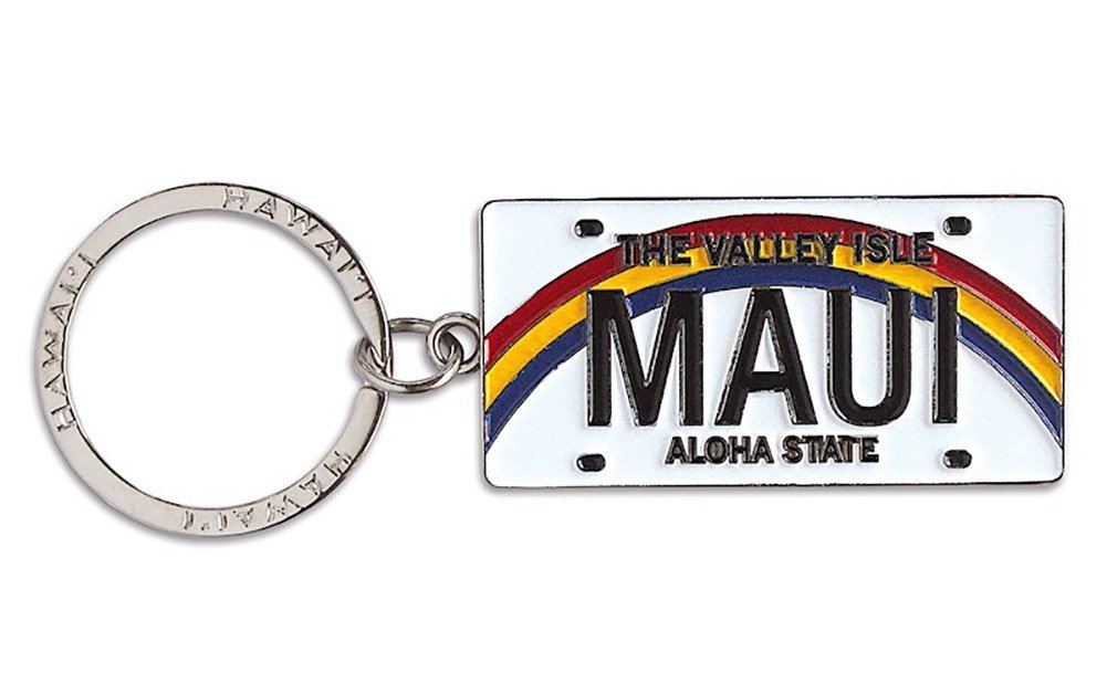 Welcome to the Islands Hawaiiana Schlüsselanhänger Metall Nummernschild Maui von Welcome to the Islands