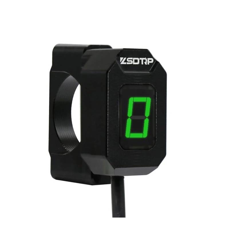 Wenqu Für Universal Motorrad 6 Geschwindigkeit Digital Getriebe Anzeige Display Schalthebel Magnet Getriebe Anzeige Halter Digitale Ganganzeige(Green Set) von Wenqu