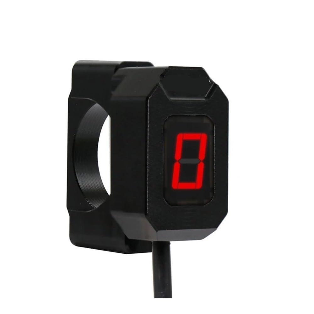 Wenqu Universal Motorrad 6 Geschwindigkeit Digital Getriebe Anzeige Display Schalthebel Magnet Getriebe Anzeige Halter Digitale Ganganzeige(Red Set) von Wenqu