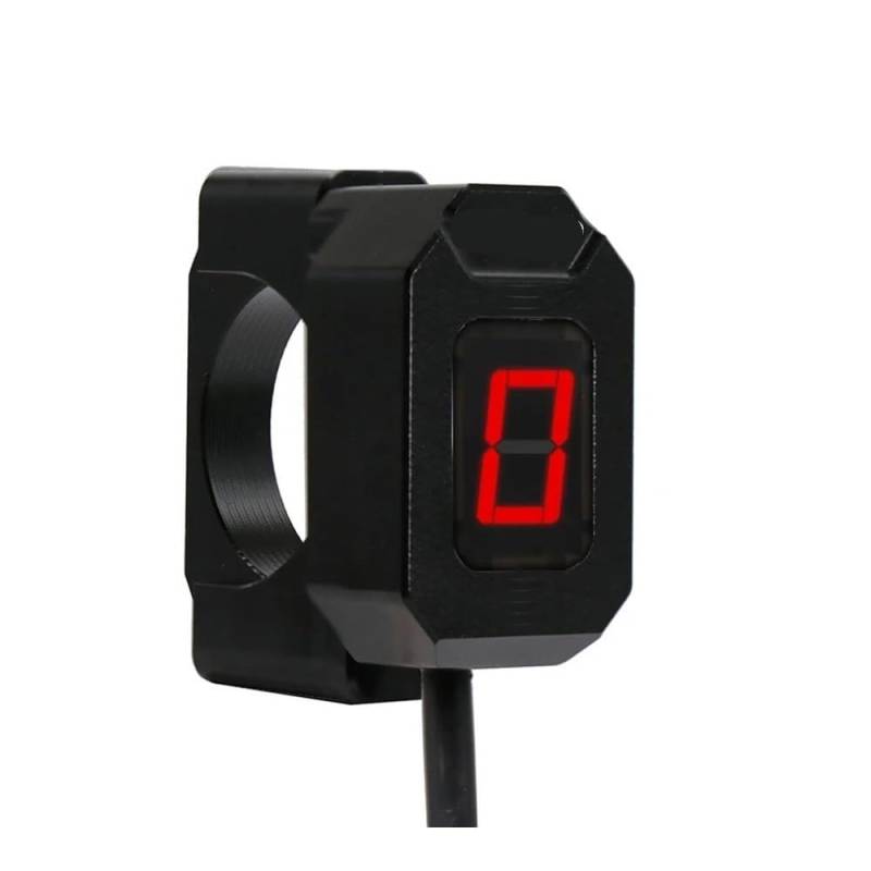 Wenqu Universal Motorrad 6 Geschwindigkeit Digital Getriebe Anzeige Display Schalthebel Magnet Getriebe Anzeige Halter Digitale Ganganzeige(Red Set) von Wenqu