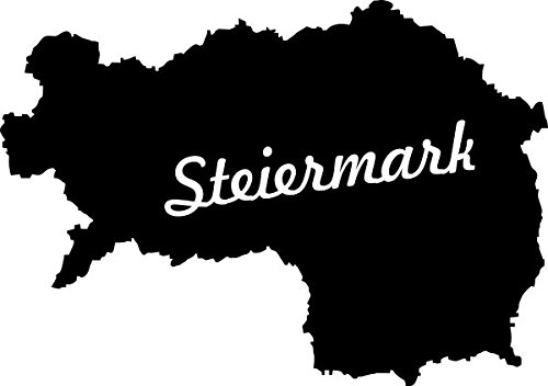 2x Auto Aufkleber Car Sticker " Steiermark " Österreich Bundesland (ca 11 cm) (schwarz) von Werbetechnik Sotirios Papoutsis