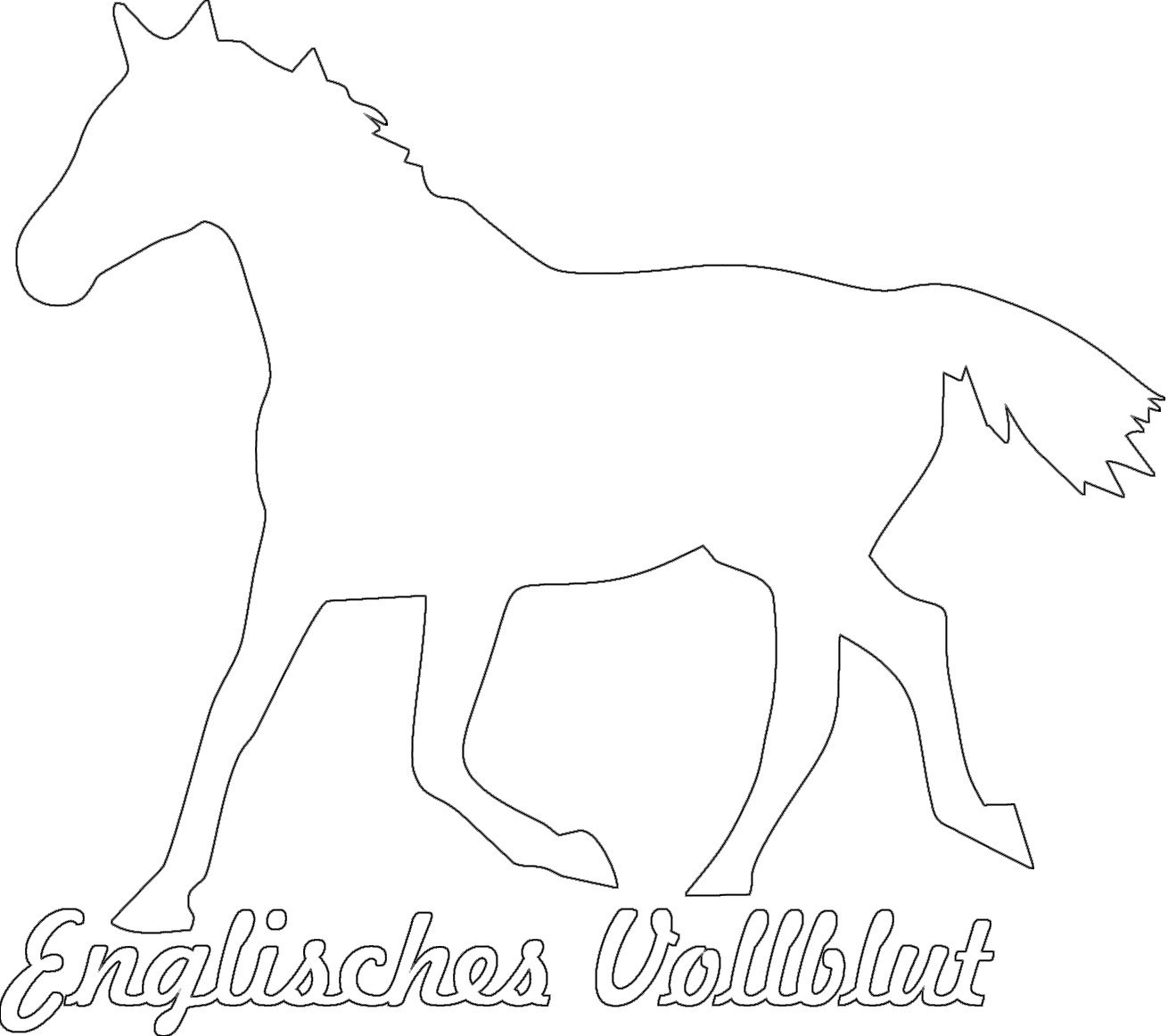 2x Auto Aufkleber " ENGLISCHES VOLLBLUT " Pferd 2x Car Sticker Konturgeschnitten (ca. 11x10 cm) (Weiss) von Werbetechnik Sotirios Papoutsis