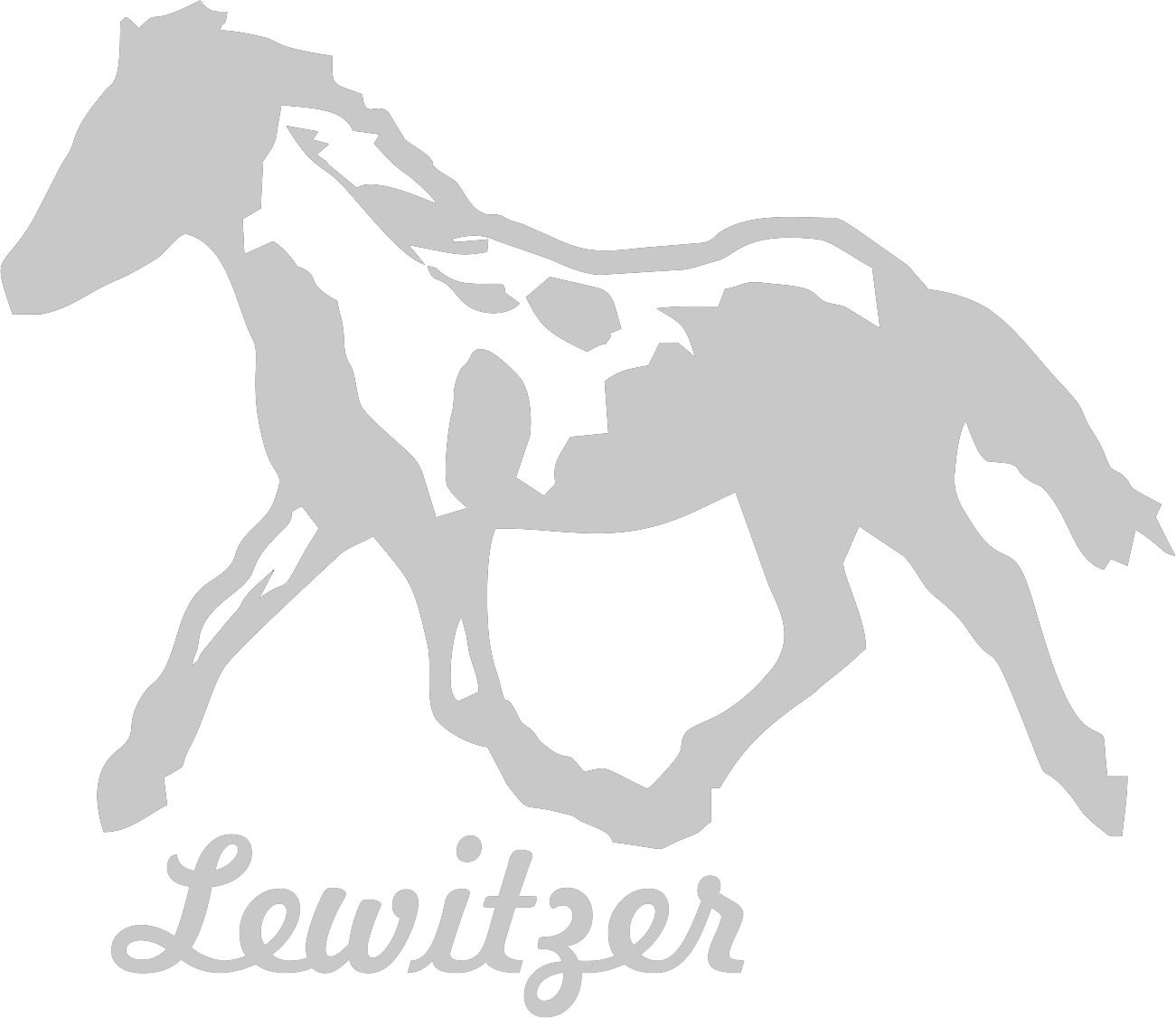 2x Auto Aufkleber " LEWITZER " Pferd 2x Car Sticker Konturgeschnitten (ca. 11x9 cm) (Silber) von Werbetechnik Sotirios Papoutsis