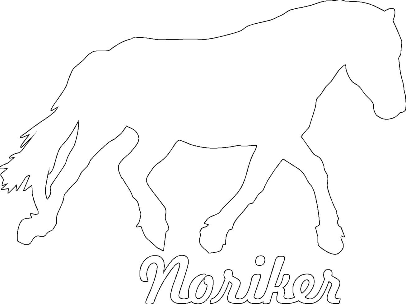 2x Auto Aufkleber " NORIKER " Pferd 2x Car Sticker Konturgeschnitten (ca. 11x8 cm) (Weiss) von Werbetechnik Sotirios Papoutsis