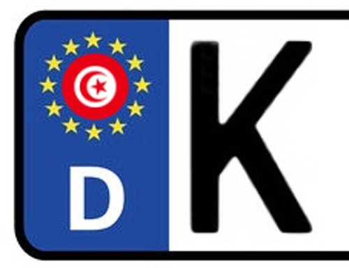 2x Kennzeichen Aufkleber TUNESIEN Nummernschild Sticker (ca.2 cm) von Werbetechnik Sotirios Papoutsis