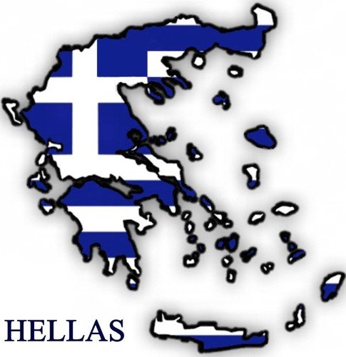 Auto Aufkleber, Car Sticker "HELLAS" Griechenland, Greece, Grece, Grecia. Konturgeschnitten. (ca. 22x22 cm) von Werbetechnik Sotirios Papoutsis