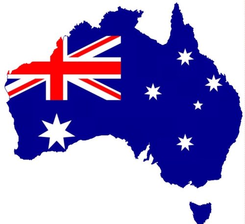 Auto Aufkleber Australien Australia Car Sticker Konturgeschnitten (ca. 22x18 cm) von Werbetechnik Sotirios Papoutsis