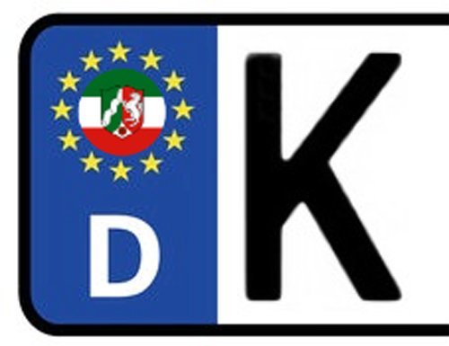 Werbetechnik Sotirios Papoutsis 2X Kennzeichen Aufkleber Nordrhein-Westfalen Nummernschild Sticker (ca.2 cm) von Werbetechnik Sotirios Papoutsis