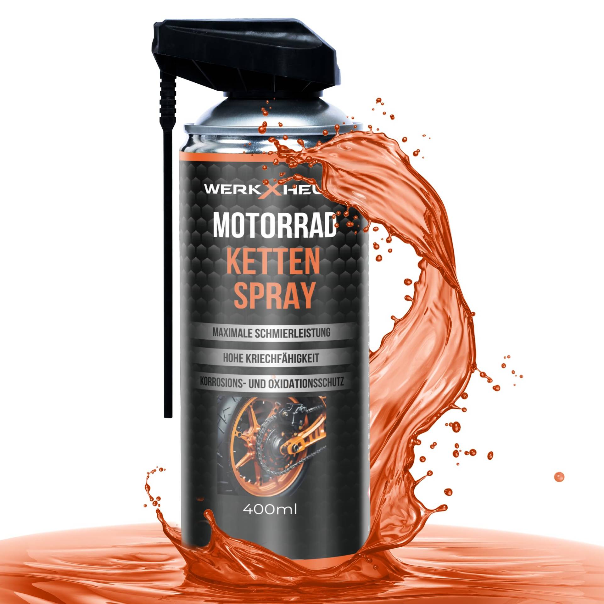 WerkXheld Motorrad Trockenkettenspray mit PTFE 400ml & Kettenfett für Motorrad: Hochwertiges Kettenöl für alle Motorräder WerkXheld Motorrad Trockenkettenspray mit PTFE 400ml & Kettenfett für Motorrad: Hochwertiges Kettenöl für alle Motorräder von WerkXheld
