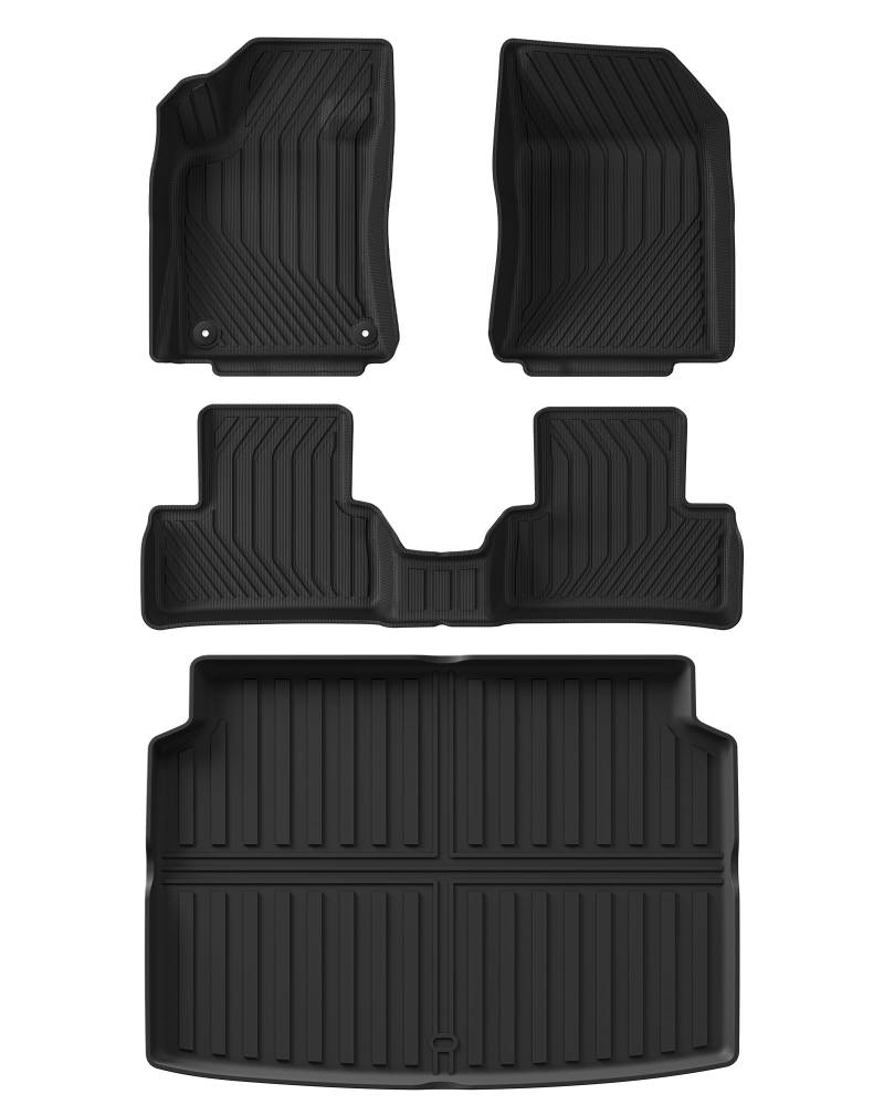 WeshyiGo Fußmatten & Kofferraumwanne Set kompatibel mit Peugeot 308 2013-2024 TPE Allwetter 3D Autofußmatten für Peugeot 308, Geruchsneutral und Wasserdicht von WeshyiGo