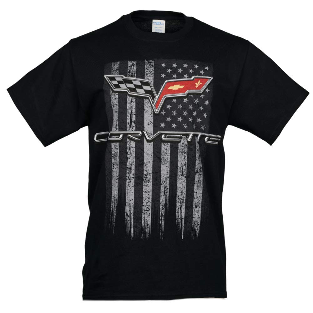 C6 Corvette American Legacy Herren-T-Shirt, Schwarz (Größe XL) von West Coast Corvette