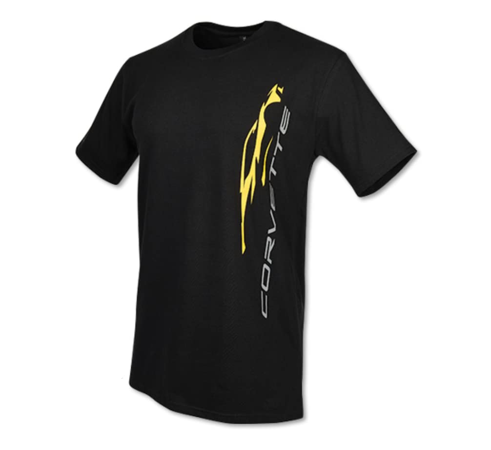 C8 Corvette Vertical Gesture Logo T-Shirt, Schwarz, Schwarz, XL von West Coast Corvette