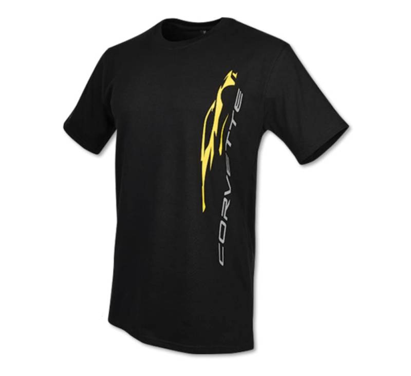 C8 Corvette Vertical Gesture Logo T-Shirt, Schwarz, Schwarz, XL von West Coast Corvette