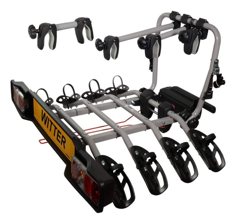 Witter ZX304EU Fahrradträger für die Anhängerkupplung | Kupplungsträger für 4 Fahrräder | 60 kg Zuladung | 13-poliger Stecker von WITTER