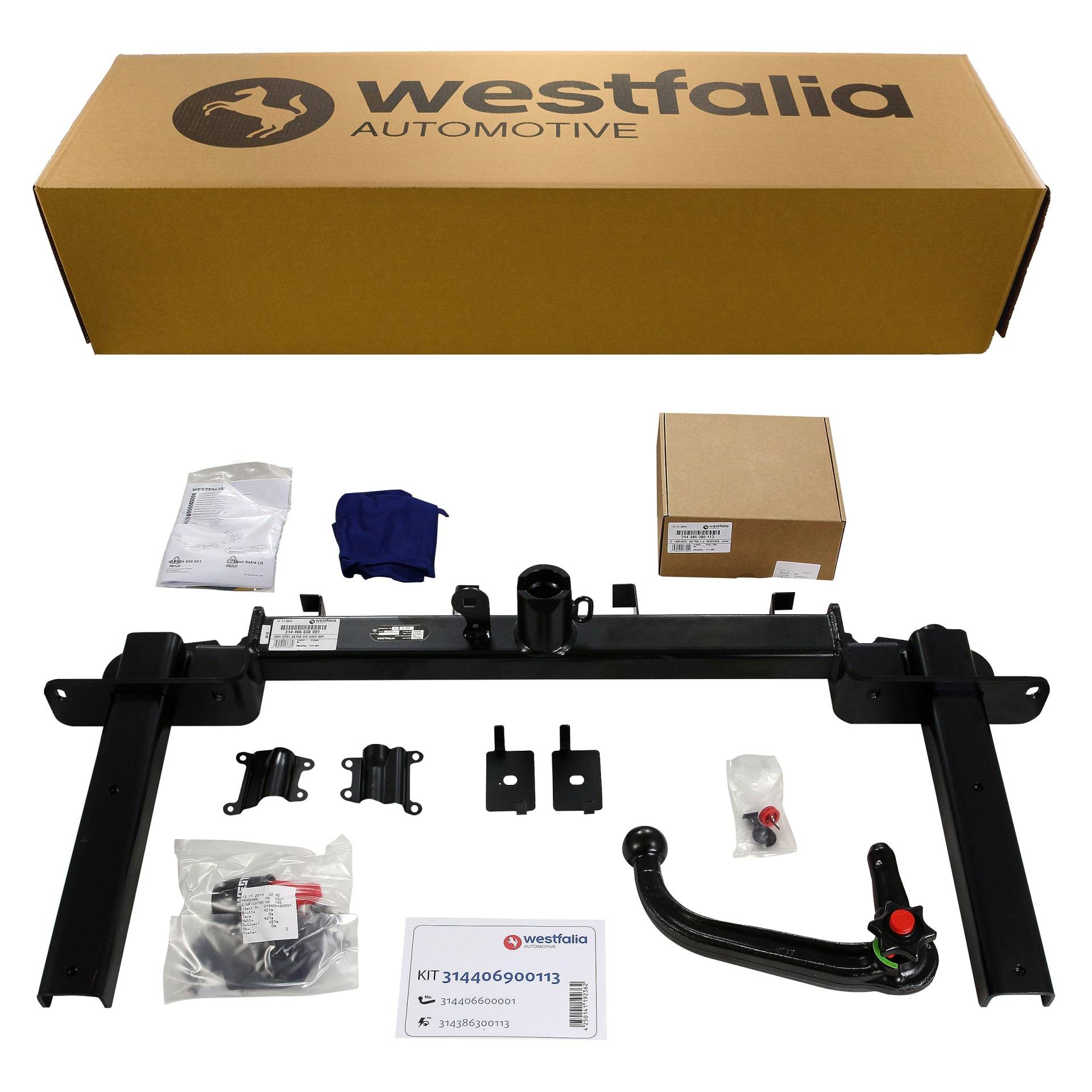 Abnehmbare Westfalia Anhängerkupplung für Astra J Sports Tourer (BJ 11/2010-01/2016) im Set mit 13-poligem fahrzeugspezifischen Westfalia Elektrosatz von Westfalia Automotive