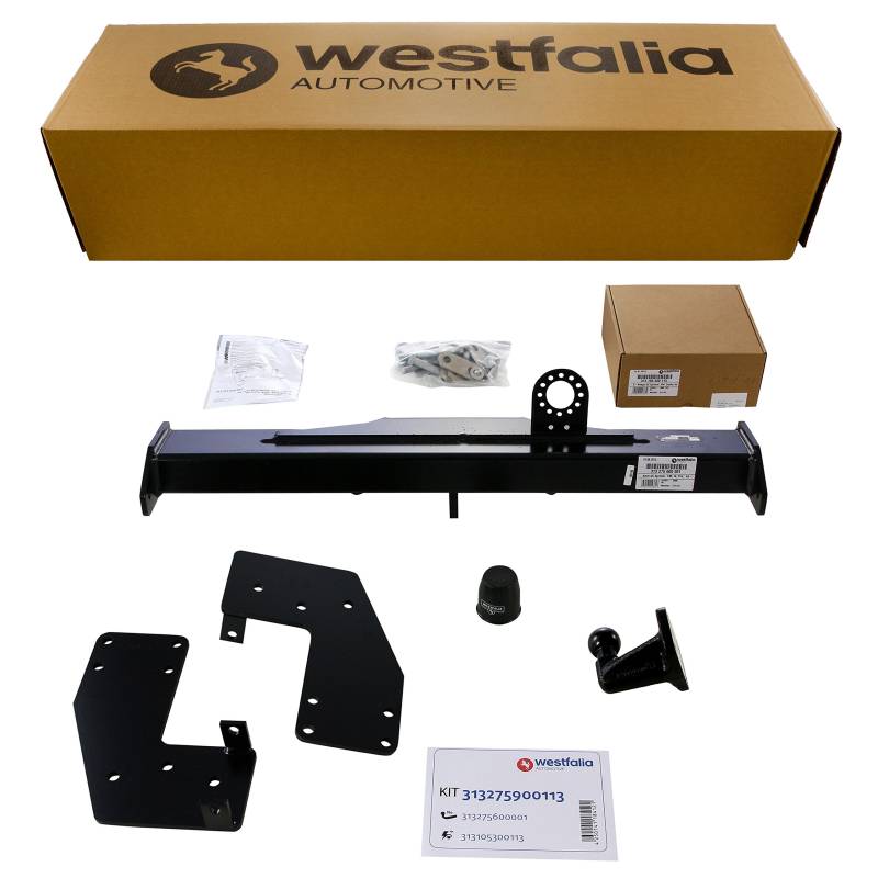 Westfalia Anhängebock inkl 4-Loch-Kugelplatte für VW Crafter Pritsche, Mercedes Sprinter Pritsche (BJ 04/2006-12/2014) - im Set mit 13-pol. fzg.-spez. Westfalia Elektrosatz von Westfalia Automotive