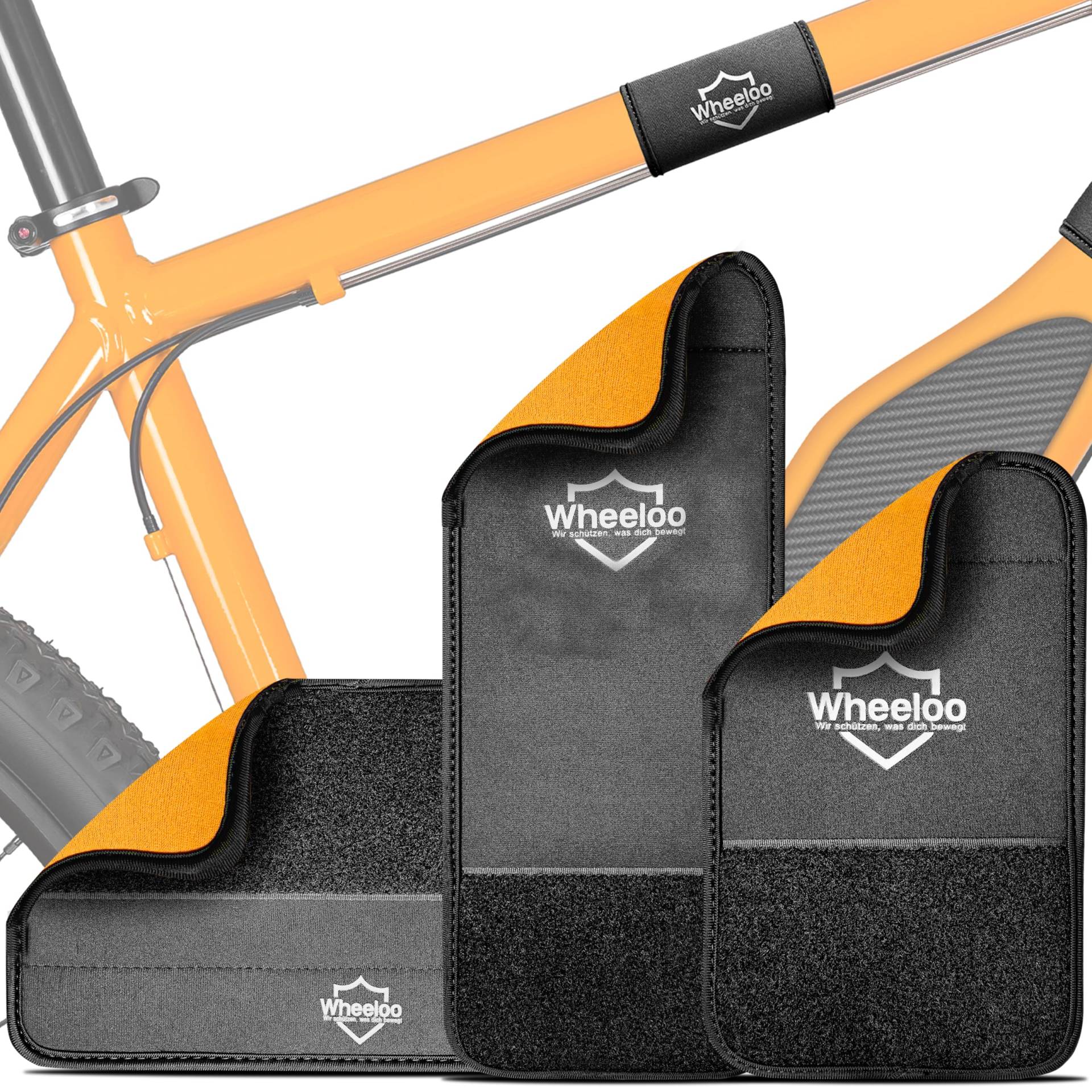 Fahrrad Rahmenschutz 3er Set I Transportschutz passend für Thule Fahrradträger I Carbon Rahmen Schutz I Fahrrad Anhänger E-Bike Zubehör I ebike Befestigung universal passend Fahrrad Rahmenschutz 3er Set I Transportschutz passend für Thule Fahrradträger I Carbon Rahmen Schutz I Fahrrad Anhänger E-Bike Zubehör I ebike Befestigung universal passend von Wheeloo