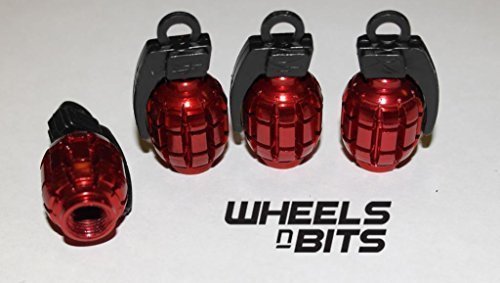 Rot Granate Ventilkappen Staub Kappe 4 Stück Kompatibel mit Hyundai alle Modelle von Wheels N Bits