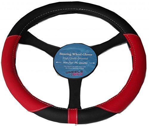 Wheels N Bits Leder-Optik Lenkradbezug rot ka1325 Kompatibel mit FIAT 500 500L 500C von Wheels N Bits