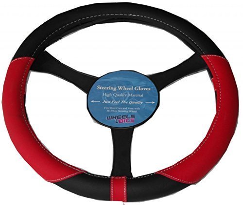 Wheels N Bits Leder-Optik Lenkradbezug rot ka1325 Kompatibel mit FIAT Panda Multipla von Wheels N Bits