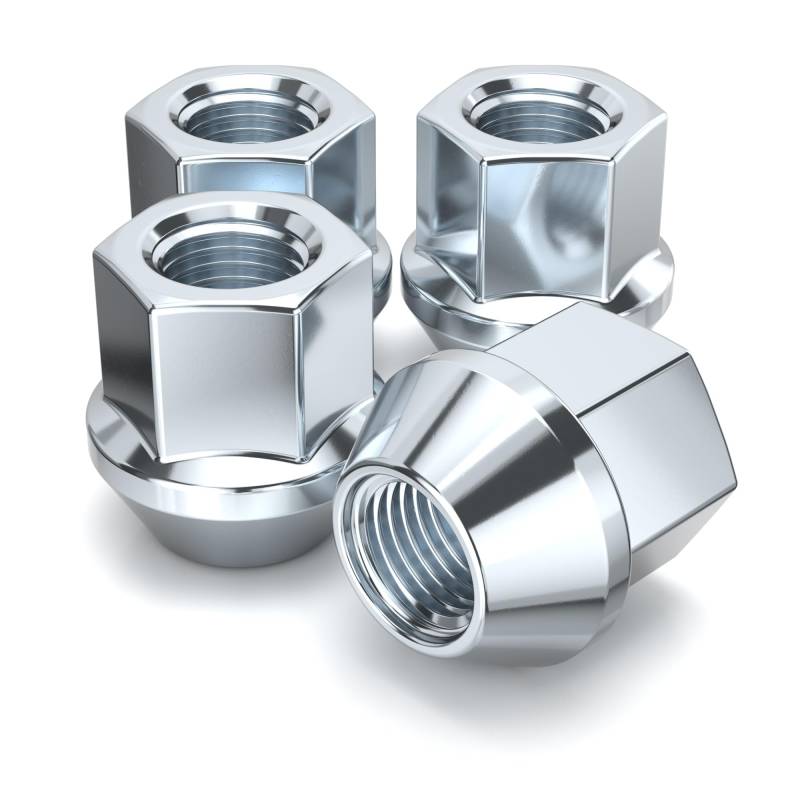 White Knight Wheel Accessories 1306–14S Zink-Oberfläche, 12 mm x 1,25 Gewindegröße, offenes Ende, Wölbung, Hutmuttern, 4 Stück von White Knight