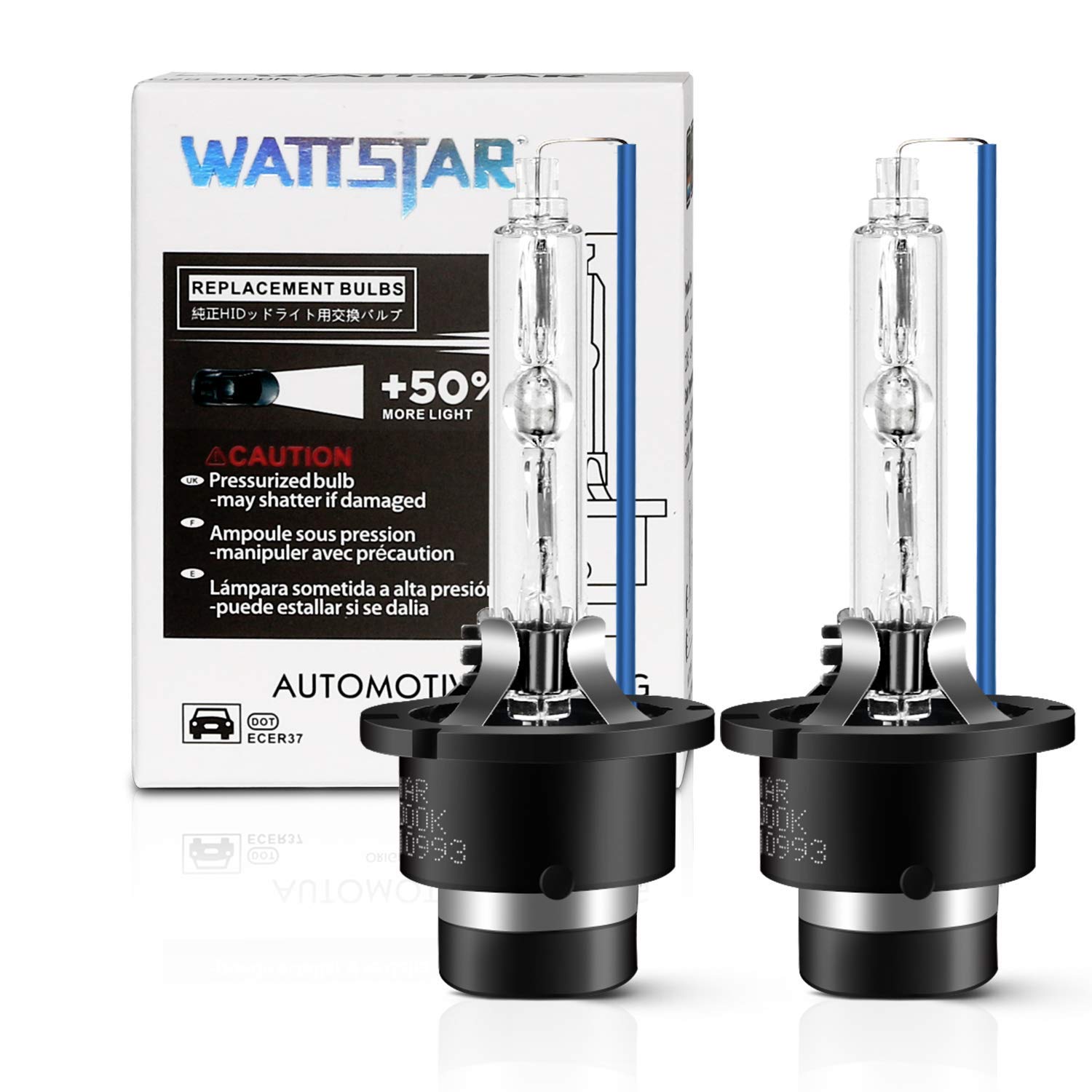 wattstar D2S Scheinwerferlampen, Xenon, D2S 35W HID Scheinwerfer, HID Lampe, Xenon HID Scheinwerferlampe, 4300K Scheinwerferlampen (2er Pack) ……… von wattstar