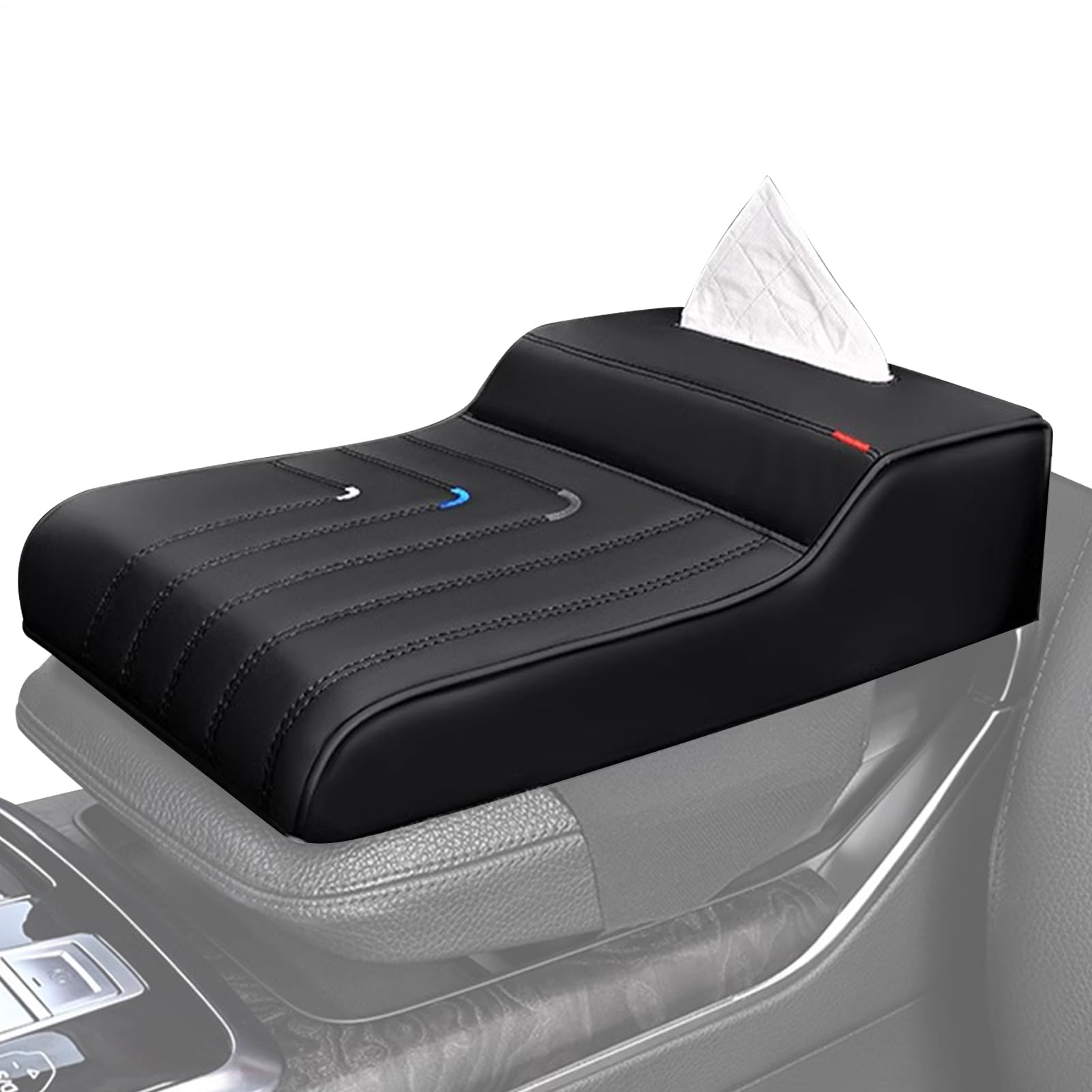 Auto Armlehne Box Pad - Mittelkonsole Kissen, Ellenbogenstütze Booster | Taschentuchhalter Konsole Armlehne Matte, Auto Sedan Comfort Pad, Interior Protector für Cabrio, LKW, Fahrzeug Kabinensitz Auto Armlehne Box Pad - Mittelkonsole Kissen, Ellenbogenstütze Booster | Taschentuchhalter Konsole Armlehne Matte, Auto Sedan Comfort Pad, Interior Protector für Cabrio, LKW, Fahrzeug Kabinensitz von Whnbuij