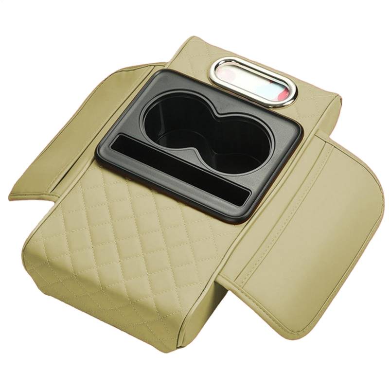 Auto Mittelkonsole Abdeckung, Mittelkonsole Polster - Wasserdicht Armlehnenschoner mit Handyhalter | Multifunktionales Mittelkonsolenkissen Interieur von Whnbuij
